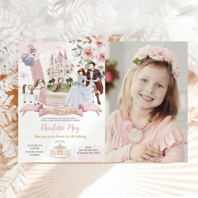 Princess Fairytale Book Once Upon a Time Birthday Invitation (Creator Uploaded)