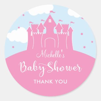 Princess Fairytale Castle Baby Shower Sticker