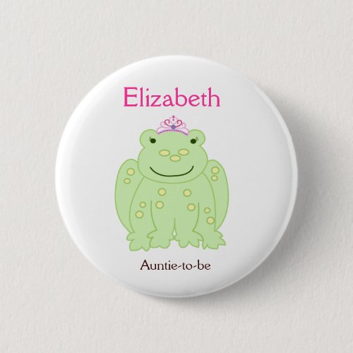 PRINCESS FAIRYTALE FROG NAME TAG Custom Button