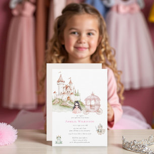 Princess Fairytale Pastel Pink Birthday Invite
