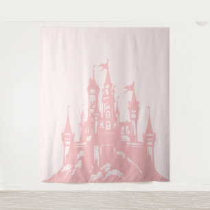 Princess Fairytale Pink Castle Party Backdrop