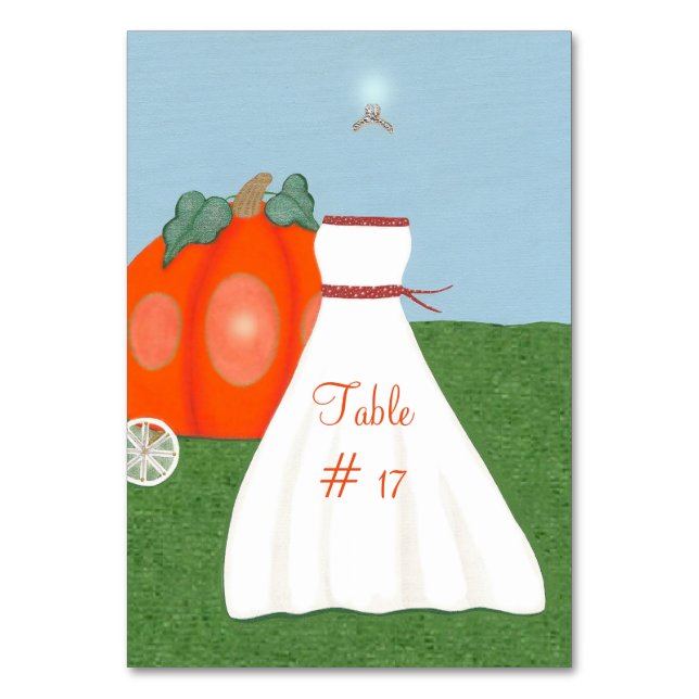 Princess FairyTale Pumpkin Carriage Table Number (Front)