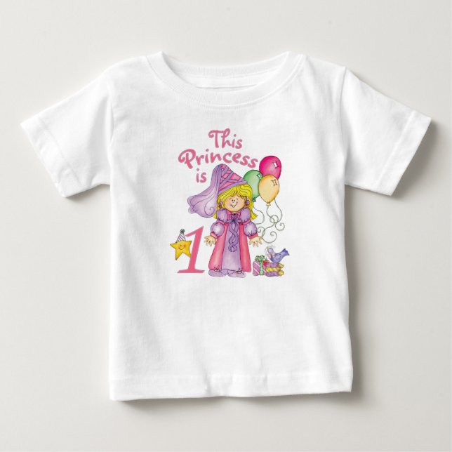 Princess First Birthday Baby T-Shirt (Front)
