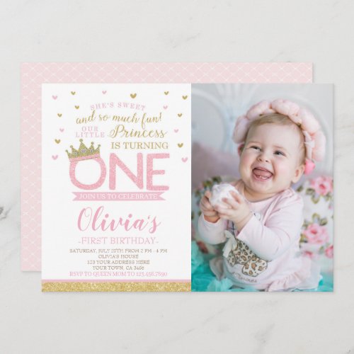 Princess First Birthday Invitation