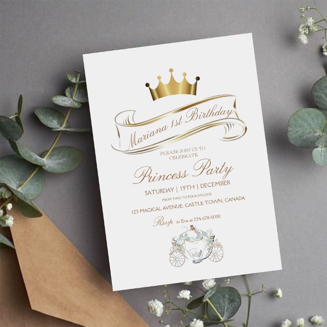 Princess First Birthday Invitation (Creator Uploaded)