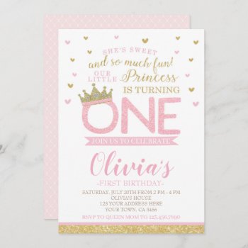 Princess First Birthday Invitation by PrinterFairy at Zazzle