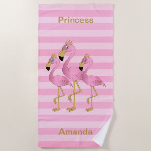 Princess Flamingo 👑 Beach Towel