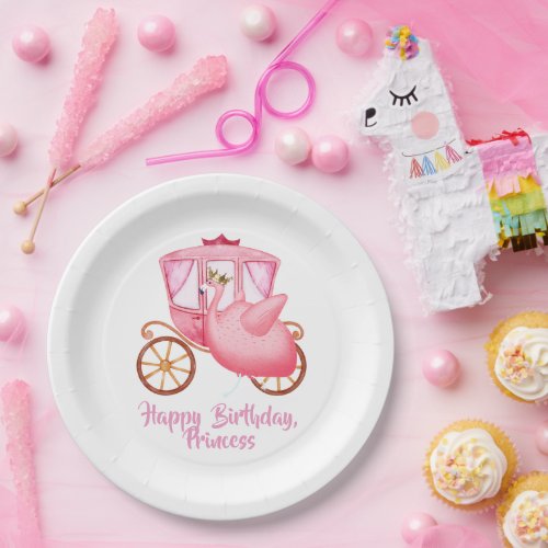 Princess Flamingo Fairytale Custom Party Paper Plates