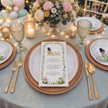 Princess Floral Fairytale Baby Shower Menu