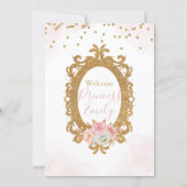 Princess Floral Pink & Gold Baby Shower Invitation (Back)