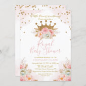 Princess Floral Pink & Gold Baby Shower Invitation (Front/Back)