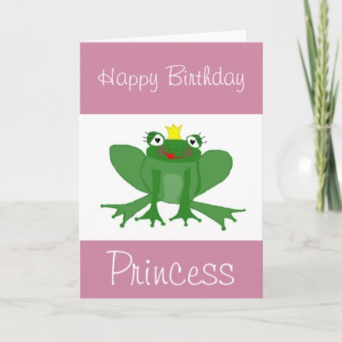 Princess Frog Birthday Card Customisable