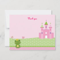 Princess Frog Castle Flat Thank You Note Cards