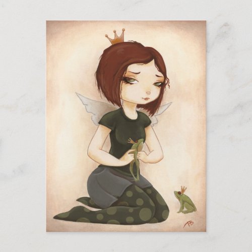 PRINCESS FROG fairy tale kiss Postcard