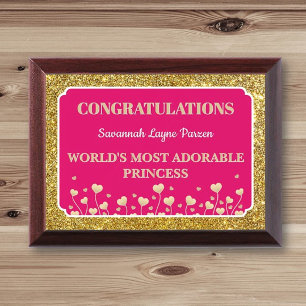 Princess! Fun Personalized girl Award plaque