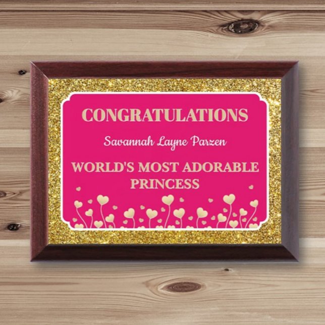 Princess! Fun Personalized girl Award plaque (Creator Uploaded)