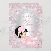 Princess Girl Baby Shower Pink Winter Wonderland Invitation
