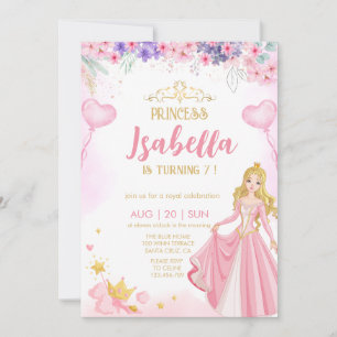 princess Girl birthday Invitation