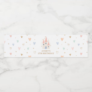 Princess Girl Birthday Party Water Bottle Label
