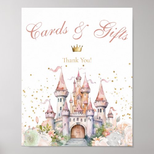 Princess Girl Blush Gold Royal Castle Gifts Sign