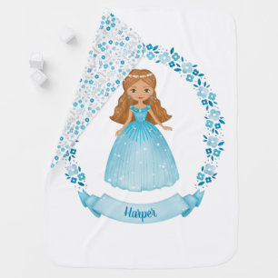 Princess Girl Floral Nursery Baby Blanket