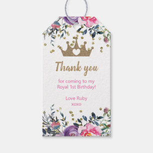 Princess Girls Birthday Party Pink Gold Favour Tag