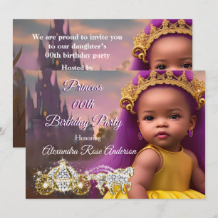 Princess Girls Birthday Party purple ethnic Invitation