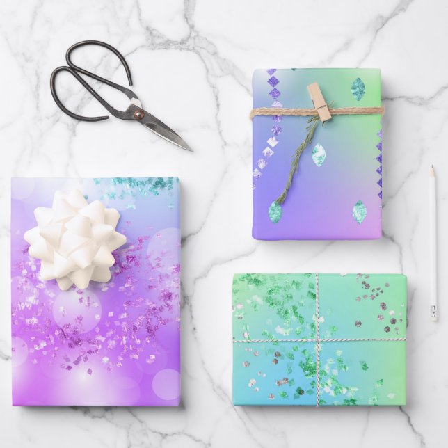 Princess Glitter Wrapping Paper Sheets (Front)