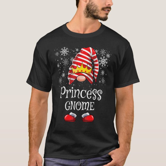 Princess Gnome Girls Kids  Christmas Matching Paja T-Shirt (Front)
