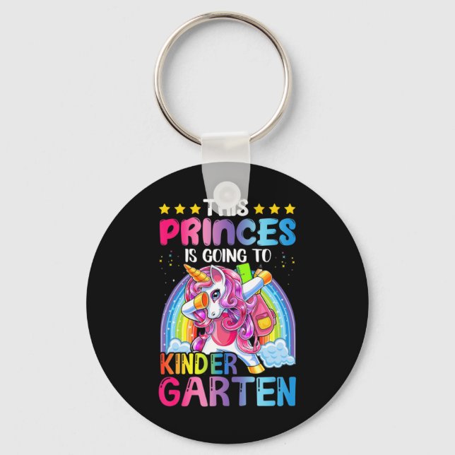 Princess Going To Kindergarten Gift Back to School Keychain (Front)