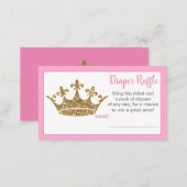 Princess gold crown diaper raffle ticket baby enclosure card | Zazzle