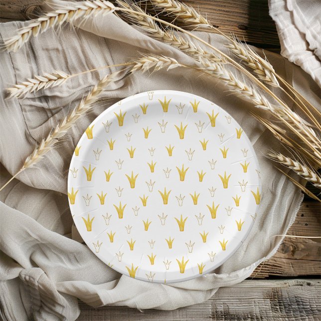 Princess Gold Crown Paper Plates (Creator Uploaded)