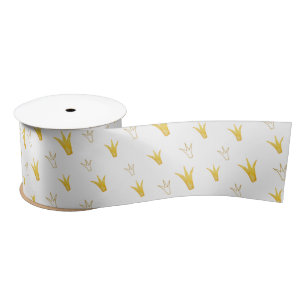 Princess Gold Crown Satin Ribbon
