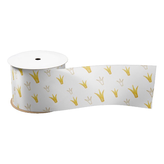 Princess Gold Crown Satin Ribbon (Spool)