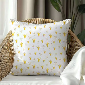 Princess Gold Crown Throw Pillow
