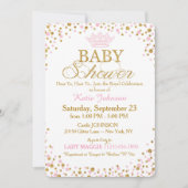 Princess Gold Glitter Sprinkle Baby Shower Invitation (Front)