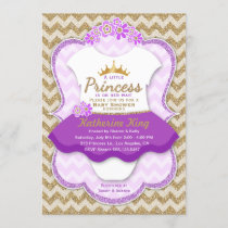 Princess Gold Glitter Tutu Baby Shower Invitation