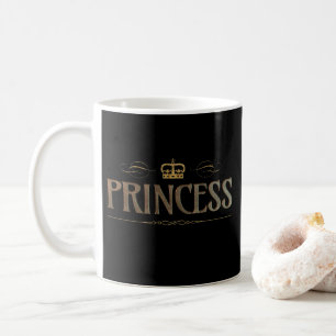 Princess Gold Metal - Grand Medieval Royal Crown Coffee Mug