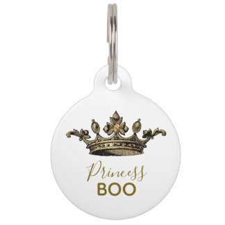 Princess Golden crown Pet ID Tag