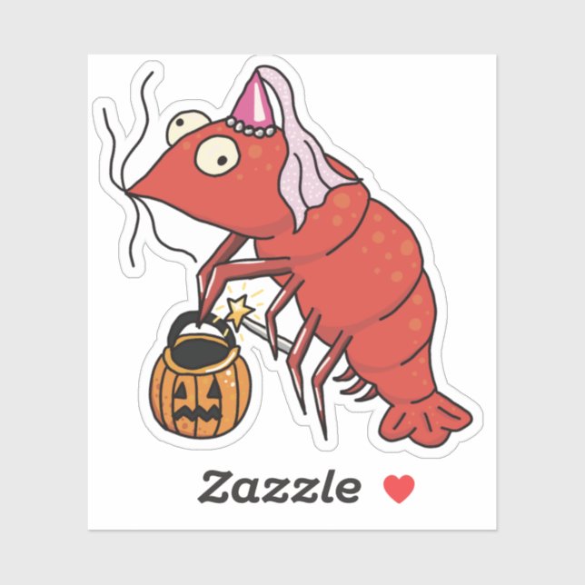 Princess Halloween Shrimp Trick or Treating Sticker (Sheet)