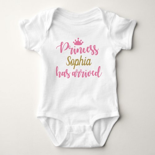 Princess has arrived baby girl take home baby bodysuit