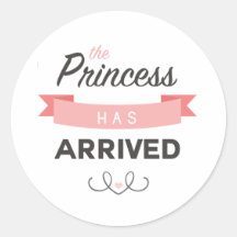 Princess Has Arrived Baby Shower Stickers