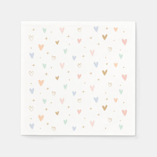 Princess Hearts Girl Birthday Party Napkins