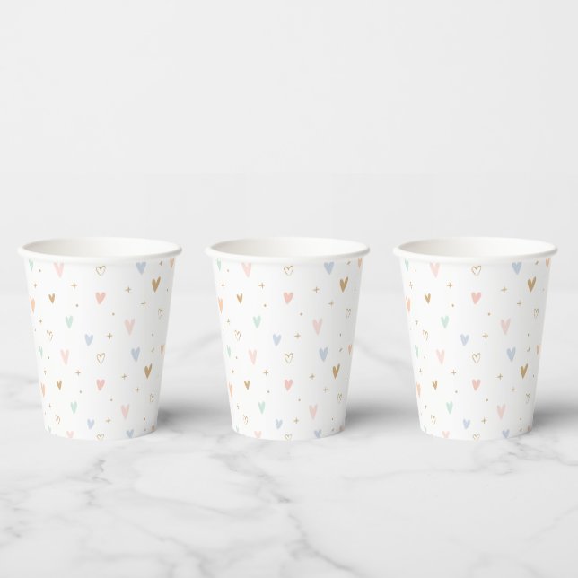 Princess Hearts Girl Birthday Party Paper Cups (Multi)