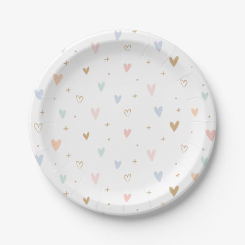 Princess Hearts Girl Birthday Party Paper Plates