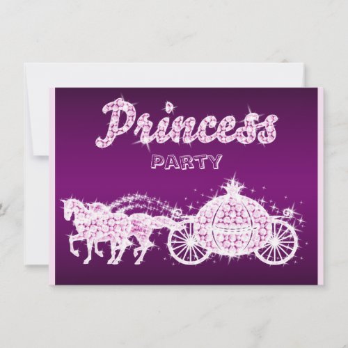 Princess Horses  Carriage Birthday Party Invitation