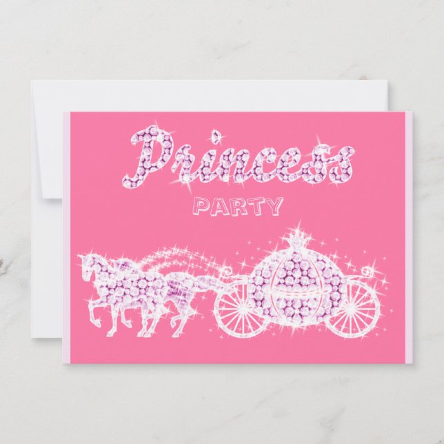 Princess Horses & Carriage Birthday Party Invitation (Front)