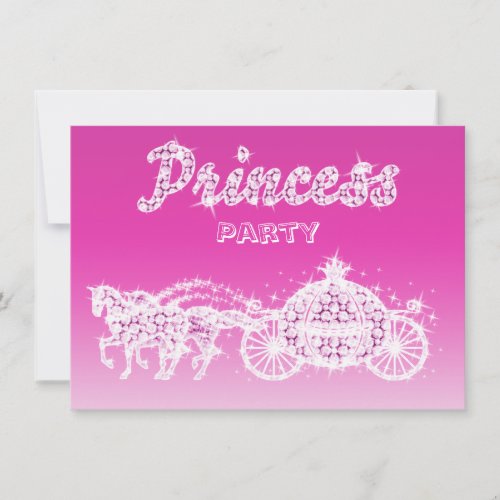 Princess Horses &amp; Carriage Birthday Party Custom Invitations