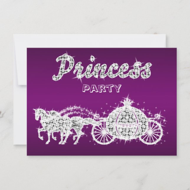 Princess Horses & Carriage Birthday Party Invitation (Front)