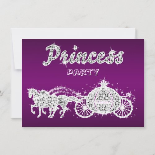 Princess Horses  Carriage Birthday Party Invitation